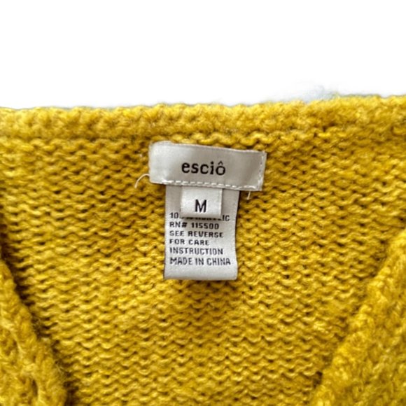 escio Gold Mustard Yellow Women's Knit Sweater Vest Size M - Picture 6 of 8